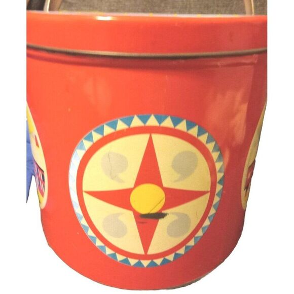 Vintage Tin 2 Handled Amish Pennsylvania Dutch Oval Lithographed 11" X 7" Basket - Picture 8 of 11